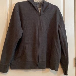 Hanes full zip sweatshirt - Charcoal Gray- XL